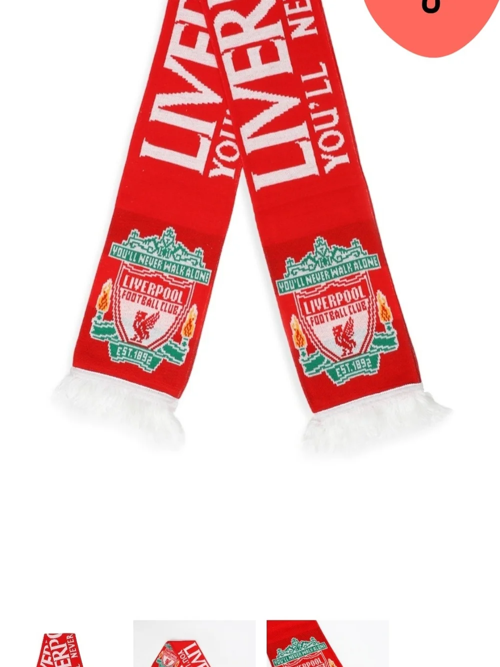 Liverpool FC Red Crest Scarf ~ Unisex